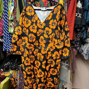 Lady Voluptuous Orange Poppy Dress, size 26/28